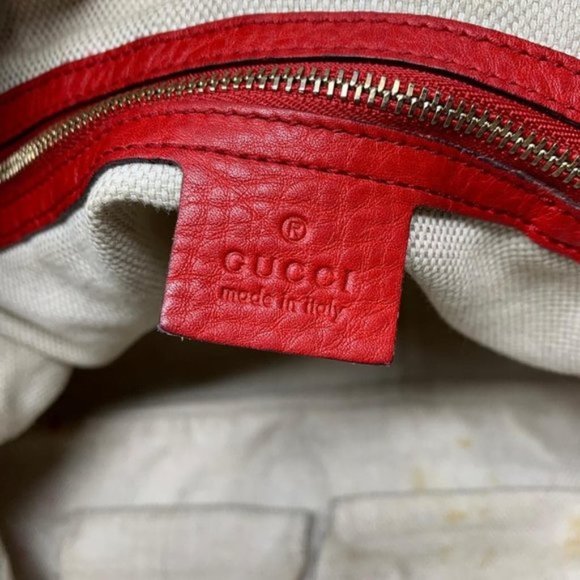 100% Auth Gucci Soho Red Calfskin Shoulder Bag - Picture 10 of 11